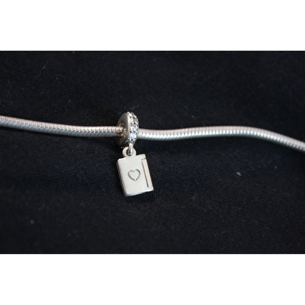 Pandora Happy Birthday Greeting Card Book Charm Womens OS Silver Cubic Zirconia